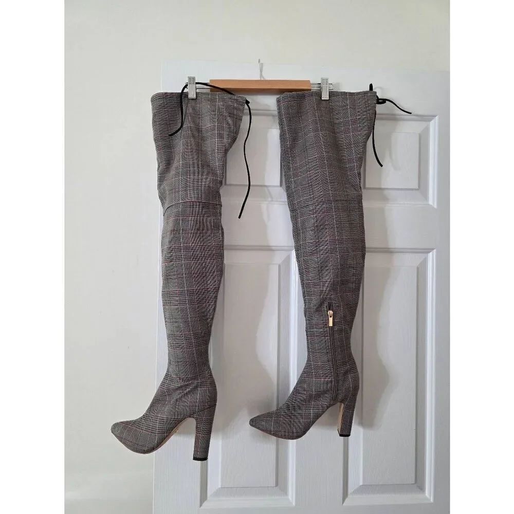 RAYE x STONE_COLD_FOX Foxy Over the Knee Boot in Grey Multi 8.5